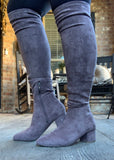Sassy Suede Boots in Grey 6