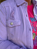 Lavender Denim Shacket S-1X