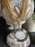 Circle of Love Gold Crystal Necklace