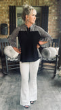 Ivory Fringed Pull On Flares S-1X