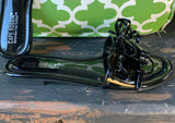 Black Patent Bow Slides