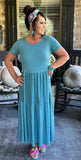Simply Sweet Dress in Dusty Teal S-3X