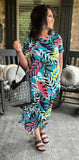 Set Sail Dress in Teal M L 2X 3X