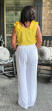 Summer White Wide Leg Pants S-L