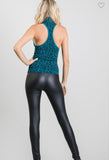 Leopard Sleeveless Turtleneck One Size