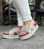 Glitzy Crystal Wedges in Champagne