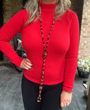 One Size Stretch Turtleneck Red/Restock