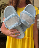 Quincee Slides in Light Denim 6-10