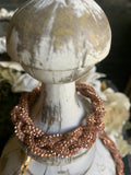 Glitzy Rose Gold Crystal Braided Bracelet