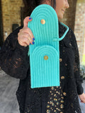 Sweet Sunflower Phone Crossbody in Aqua