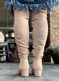 Sassy Suede Boots in Nude 9 & 11