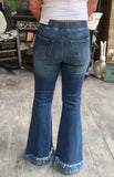 Tiffany Pull on Flares Dark Denim S