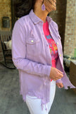 Lavender Denim Shacket S-1X