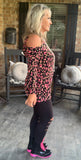 Neon Pink Leopard Hoodie S