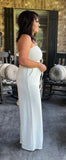 Strapless Smocked Jumpsuit in Ivory S L XL