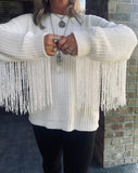 Fabulous Fringe Chenille Sweater in Ivory S L