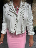 Over the Top Bling Denim Jacket in White S M
