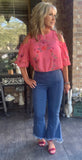 Pull Up Fringe Capri Flares S L