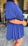 Preslee Dress in Cobalt Blue S 1X 2X