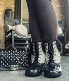 Rhinestone Duck Boots in Black