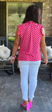 Hot Pink Polka Blouse 1X 2X