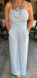 Strapless Jumpsuit in Ash Blue M-XL