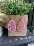 Blush Pink  AB Crystal Teardrop Earrings
