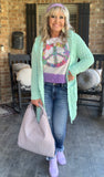 Mint Mid Length Cardigan S/M M/L