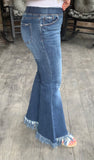 Tiffany Pull on Flares Dark Denim S