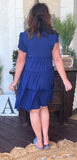 Pretty Ruffles Dress in Light Navy