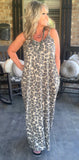 Everyday Pretty Dress in Olive Leopard L -2X