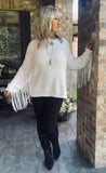 Fabulous Fringe Chenille Sweater in Ivory S L
