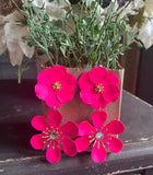 She’s a Wildflower Earrings in Neon Pink