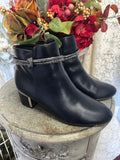 Lily Rhinestone Booties in Black