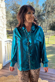 So Glitzy Blouse in Cosmic Blue M