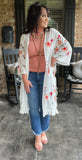 Forever Free Embroidery Kimono in White/Restock S-L
