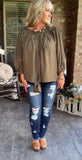 Riviera Ready Blouse in Olive S
