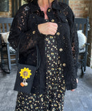 Sweet Sunflower Phone Crossbody in Black