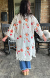 Forever Free Embroidery Kimono in White/Restock S-L