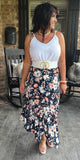 Summer Love Ruffle Skirt in Navy S-L