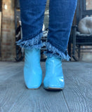 Bethany Blue Patent Boots 5.5 -8