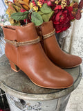 Lily Rhinestone Booties in Rust 6-10