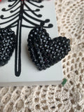 Crystal Sweetheart Stud Earrings in Black