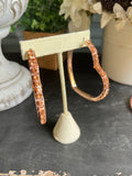 Rose Gold Crystal Heart Shaped Hoops