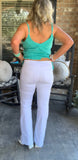 White Denim Pull on Petite Flares S M XL 3X