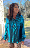 So Glitzy Blouse in Cosmic Blue M