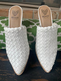 FrilLEE White Woven Mules 5.5. -7.5