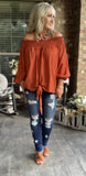 Riviera Ready Blouse in Rust M L