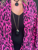 So Glamorous Crystal Ball Necklace in Black