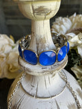 Cobalt Blue Camee Stretch Bracelet